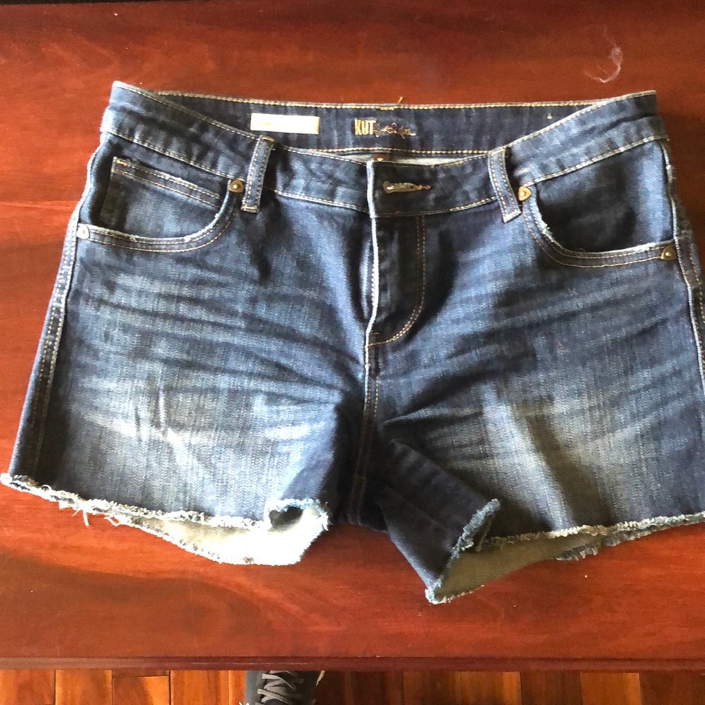 Kut from the Kloth frayed denim shorts